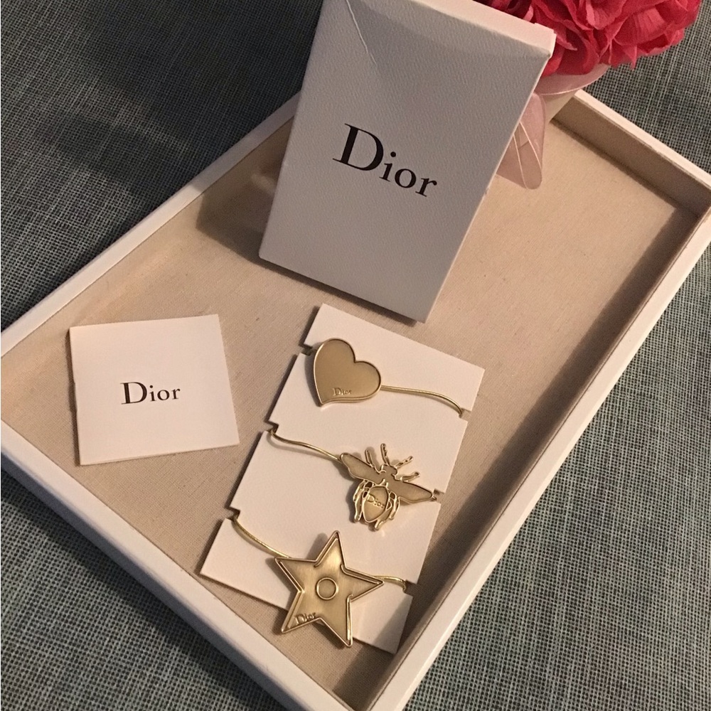 Dior GWP Gold Charm Trio Hair Ties. Beautiful set.